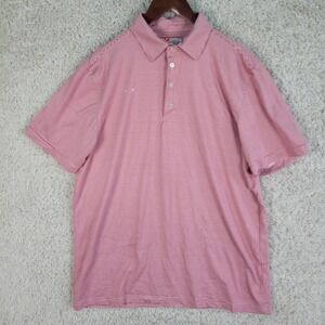 Chick Fil A  Teamstyle Employee Uniform Polo Shirt Adult Large Red Striped Oobe